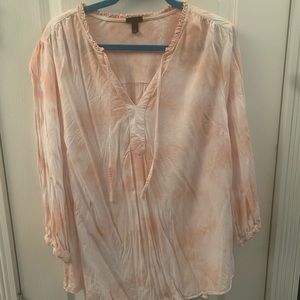 Pink And white marble blouse.